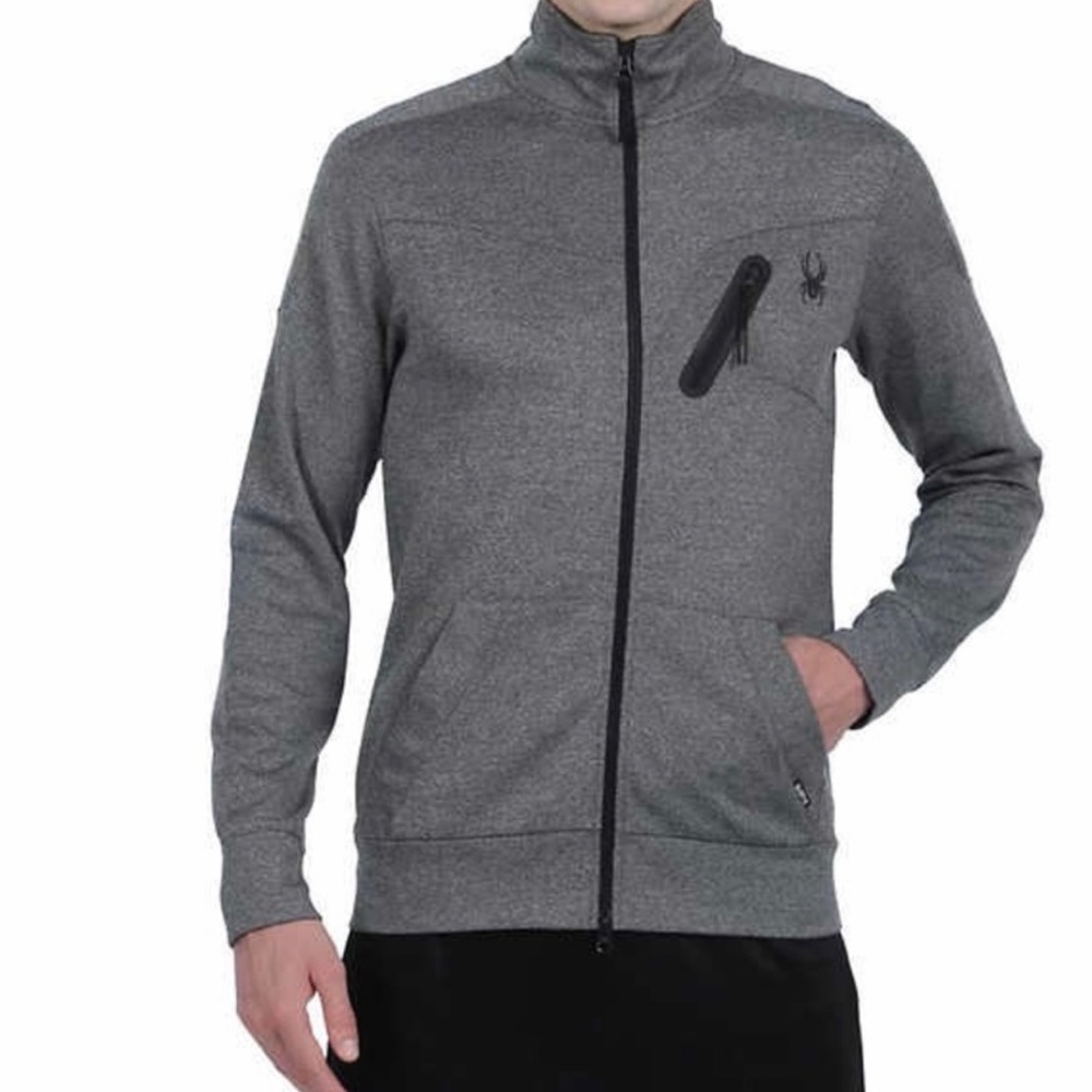 NEW Spyder Active Outdoor Hiking Light Jacket Full Zip Mens Size Large Gray